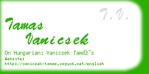 tamas vanicsek business card